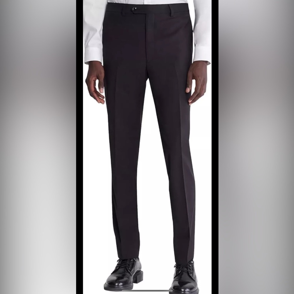 😍CALVIN KLEIN  Men's Slim Fit Performance Dress Pants  Black, 36Wx30L